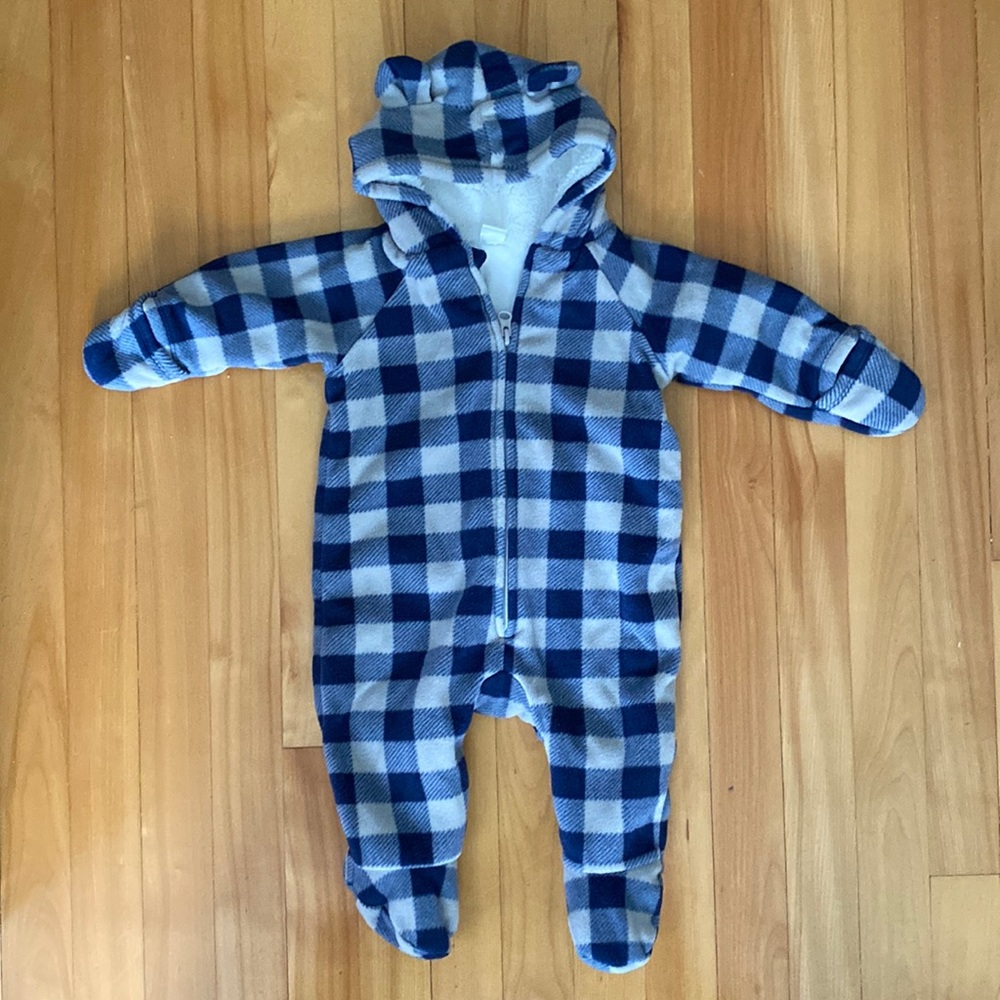 [3/15$] Old Navy Animal Ears Fleece Bunting (3-6M)
